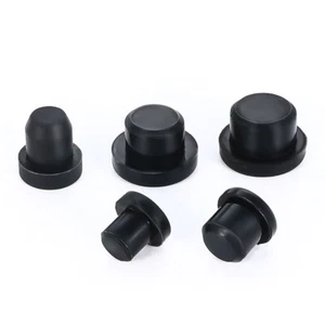 Round Hole Plug End Cap Solid Silicone Rubber Blanking Seal Black Bung 2.7-14mm - Picture 1 of 38