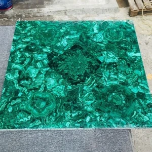 Malachite Table Top for Unique Home Decor | Malachite Table Top Handcrafted Slab - Picture 1 of 7