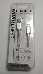 MobileGear 10-ft Fast Charge and Sync Cable for iPhone, iPad, iPod - White - Picture 1 of 2