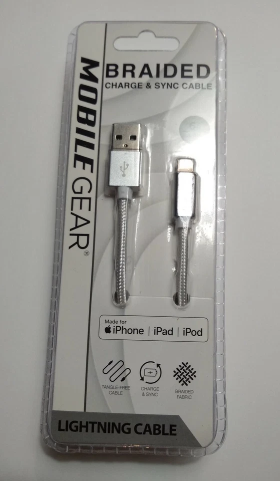 MobileGear 10-ft Fast Charge and Sync Cable for iPhone, iPad, iPod - White - Image 1 of 2