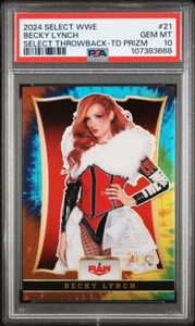 2024 WWE Select Becky Lynch Throwback Tie Dye Prizm /25 SP PSA 10 GEM POP 1 - Bild 1 von 2
