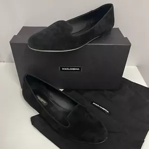Dolce & Gabbana Suede Flat Loafers Worn Once Box & Dust Bag 38 1/2 - Picture 1 of 9