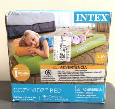Intex Cozy Kids Bed 34.5” x 62” x 7” Inflatable Mattress, 3-10 YrsOld, Camping - Image 1 of 4