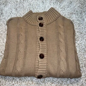 Suéter Nitagut Para Hombres 2XL XXL Beige Manga Larga Cárdigan Botones Cable Tejido - Imagen 1 de 13