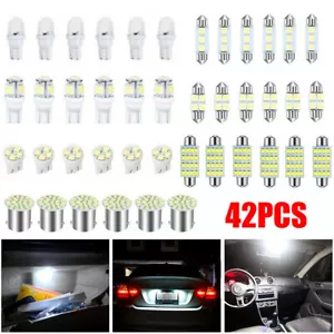 42pcs Auto Interior Xenon White LED Lights Car Dome License Door Trunk Light Kit - Picture 1 of 11
