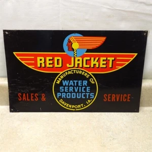 Vintage Red Jacket Water Service Products Sales & Service, IA Metal Sign 16.5" - Bild 1 von 10