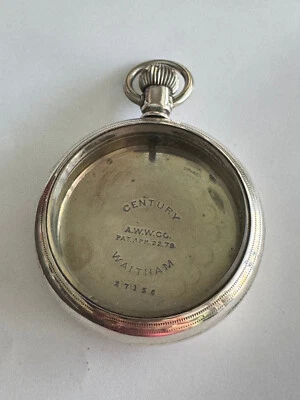 VINTAGE 18 SIZE AM. WALTHAM CENTURY POCKET WATCH CASE BUCK ON BACK PEND & LEVER - Image 1 of 4