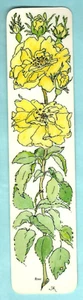 ARTE Marcador Flor Rosa Amarilla Pintura Floral Jardín Amante Regalo x Ella - Imagen 1 de 2