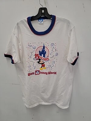 Camisa Timbre Vintage 1986 Walt Disney World 15 Años Aniversario Blanca Talla XL Foto 1 de 4