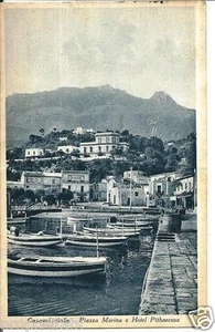cp 134 1939 CASAMICCIOLA (Napoli) Piazza Marina Hotel Pithaecusa - viagg - FP  - Foto 1 di 1