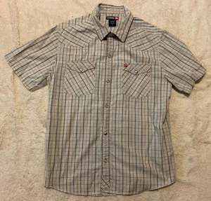 Hawk - Striped Short Sleeve Button Down Shirt - Size M - Picture 1 of 6