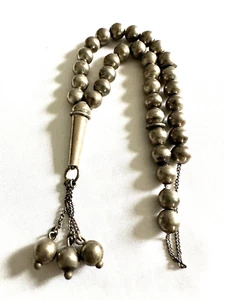 Vintage Sterling Silver Prayer Komboloi Worry 36 Beads E3 - Picture 1 of 9