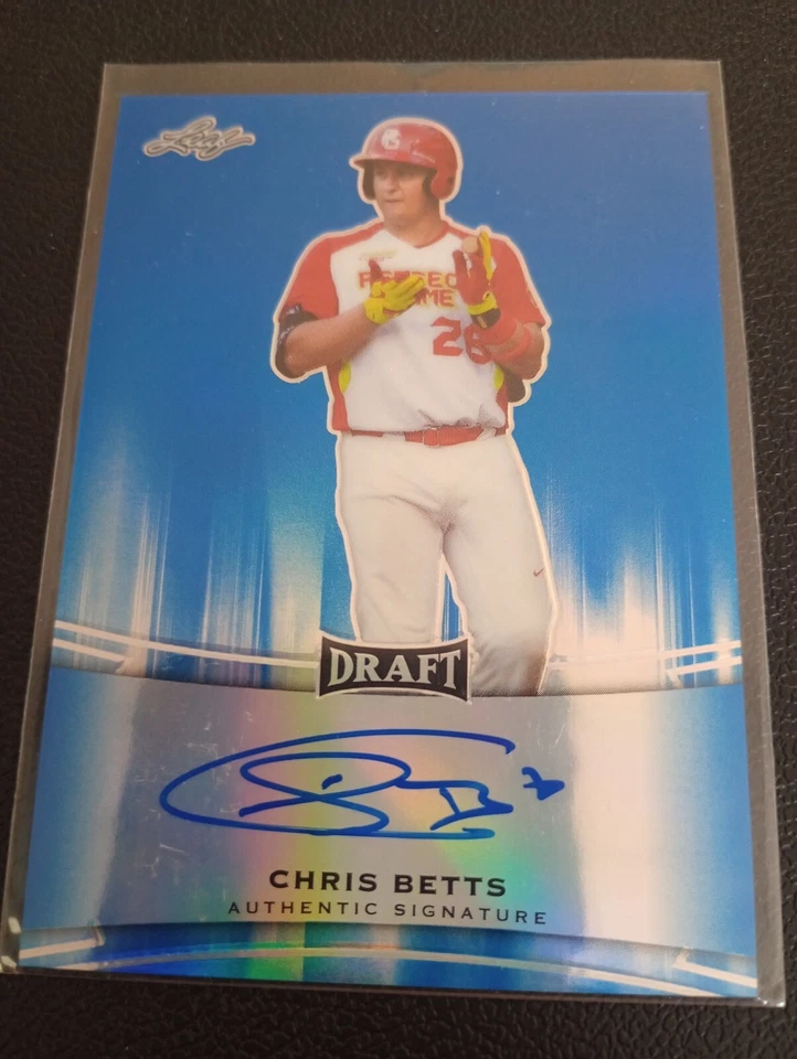 2015 Leaf Draft Chris Betts AUTOGRAPH Rays Dodgers 13/50 - Image 1 of 2