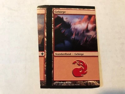 Miscut Mountain / Mountain German Misprint MTG GENUINE EDH Commander Magic #2 - Image 1 of 2