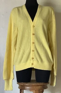 Sunny Yellow Cardigan Personally Designed by Arnold Palmer Robert Bruce Size LG - Picture 1 of 7