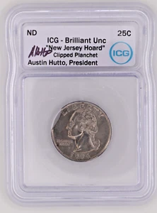 1996 Washington Error Quarter Clipped Planchet Jersey Hoard - Picture 1 of 2