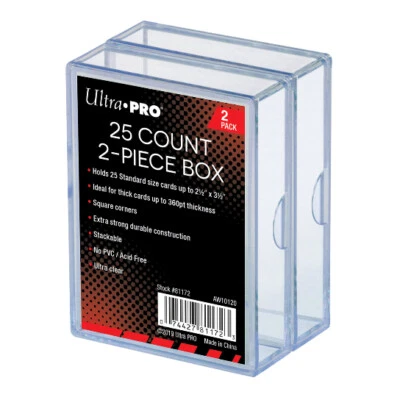 Ultra PRO 25 Count 2 Piece Plastic Slider Box for Standard Cards TWIN Pack of 2  - Image 1 of 2