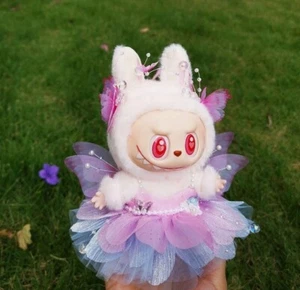 For POP MART The Monsters Labubu Plush Doll PINK Butterfly Skirt Set (No Dolls) - Picture 1 of 7