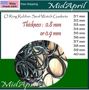 Rubber Watch Case Back O Ring  inside 12mm-38mm Thick 0.8 mm 0.9 mm - Picture 1 of 1
