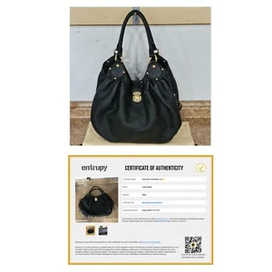 Auténtico Bolso de Mano Louis Vuitton Negro Monograma Cuero Mahina (L) con Certificado de Autenticidad Entrupy - Imagen 1 de 20