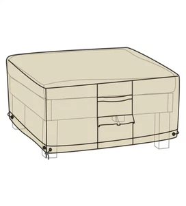 Plow & Hearth Deluxe Ottomane Abdeckung Outdoor 26"x12" hellbraun wetter-/wasserabweisend - Bild 1 von 5