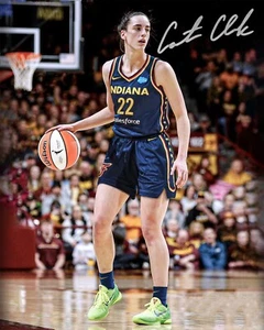 Caitlin Clark Dribbling Indiana Fever Auto 8x10 WNBA Basketball Photo REPRINT - Picture 1 of 1