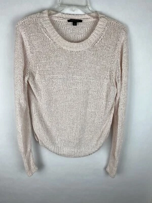 Suéter Ann Taylor Mujer Medio Rosa Tejido Abierto Manga Larga Elastizado Cuello Redondo Foto 1 de 4