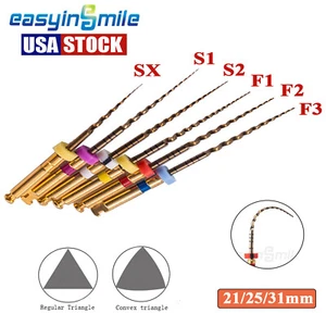 Endo Rotary Files Easyinsmile X-Pro Gold Taper Dental Niti File 21/25/31MM - Picture 1 of 9