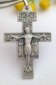 BELLE CROIX DE SAINT DAMIAN A' ASSISE EN ARGENT MASSIF 925 - NOUVEAU - Imagen 1 de 3