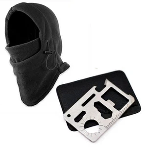 New Emergency Outdoor Survival Kit Knife Card Ski Mask Beanie Camping Hiking Hat - Bild 1 von 8
