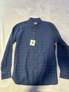 Neu mit Etikett Duck Head blau kariertes langärmliges Herrenhemd Größe Medium - Bild 1 von 10