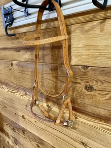 Schöne Leder Western Trense Kopfstück Seil Nase SIDEPULL - Bild 1 von 2