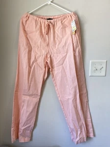 Melissa Paige Women's Peach Linen-Blend Straight Leg Pull-On Pants Elastic Waist - Picture 1 of 9