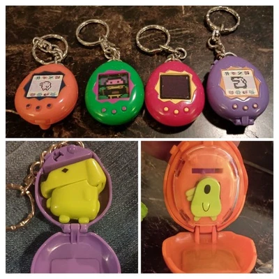 Vintage Tamagotchi McDonalds Bandai 1997 Keychain Lot Of 4/ 1 Plastic Locket Pet - Image 1 of 4