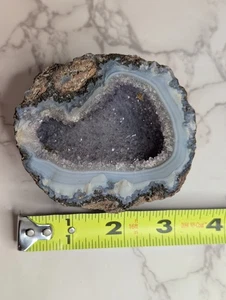 Natural Purple Agate Geode Crystal - 10.8 oz - 3.5" x 3" Approx - Picture 1 of 3