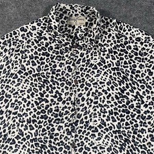 Kenny Flowers Leopard Animal Print Short Sleeve Organic Rayon Shirt Mens XL - Picture 1 of 8