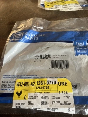 NOS GM 12619770 Acdelco 251-2065 Water Pump Gasket - Image 1 of 4