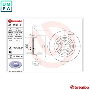 2x BRAKE DISC 08.B741.41 FOR MERCEDES-BENZ M271.861/860 1.8L M 274.920 2.0L 4cyl - Picture 1 of 10