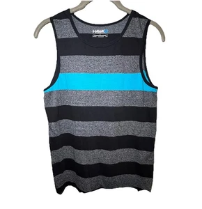 Tony Hawk Youth Boys Sz L Sleeveless Black, Gray striped Crew Neck Tank Top - Picture 1 of 9