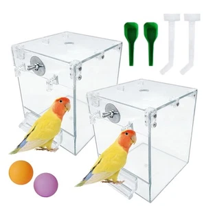 Bird Bath for Cage2 Pcs Hanging Bird Bath Box No-Leakage Parrot Shower Tub w - Picture 1 of 7