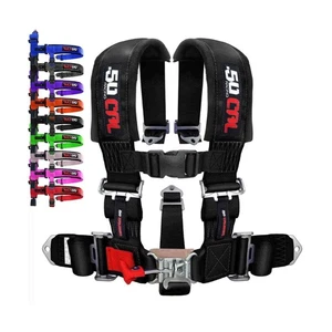 Black 5 Point Harness for Bucket Seat, Latch Release, 9 Color Options, Racing... - Picture 1 of 8