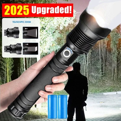 MARKENLOS Taschenlampe LED Aufladbar USB Super Hell Taktisches Fackel Lumen Akku NEU