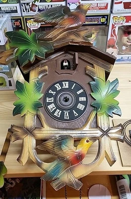 Vintage cuckoo clock Germany with  birds  black forest wall Clock - Image 1 of 4