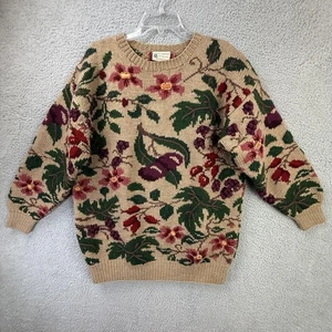 Vintage Laura Ashley Pullover Small Wolle Traube Blumen Strickpullover 3D Grobstrick - Bild 1 von 15