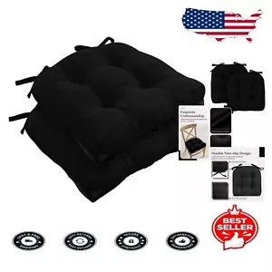 Versatile 15.5" Dining Chair Cushions - Plush Memory Foam with Tufted Design - Picture 1 of 9