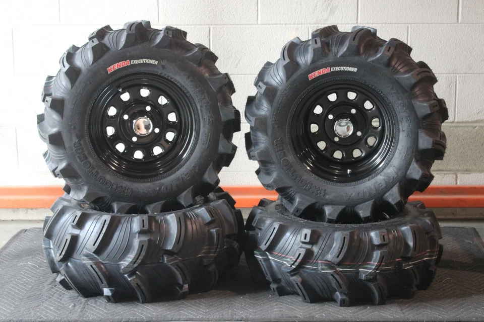 YAMAHA BIG BEAR 400 SRA 26" EXECUTIONER ATV TIRE- ITP BLACK ATV WHEEL KIT SRAD - Image 1 of 4