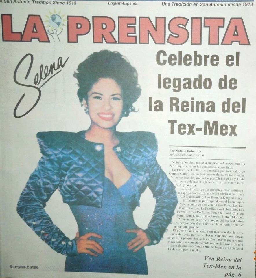 SELENA QUINTANILLA PEREZ la prensa VERY HARD TO FIND & RARE april 2015 - Image 1 of 1