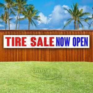 TIRE SALE NOW OPEN Advertising Vinyl Banner Flag Sign LARGE HUGE XXL SIZE - Picture 1 of 6
