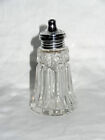 ANTIQUE MOLDED GLASS BOTTLE STERLING SILVER LID LONDON 1914 3 5/8" MARKED OW