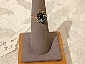 DEZEMBER GEBURTSSTEIN, 10 KT GELBGOLD BLAUTOPAS RING - Bild 1 von 5